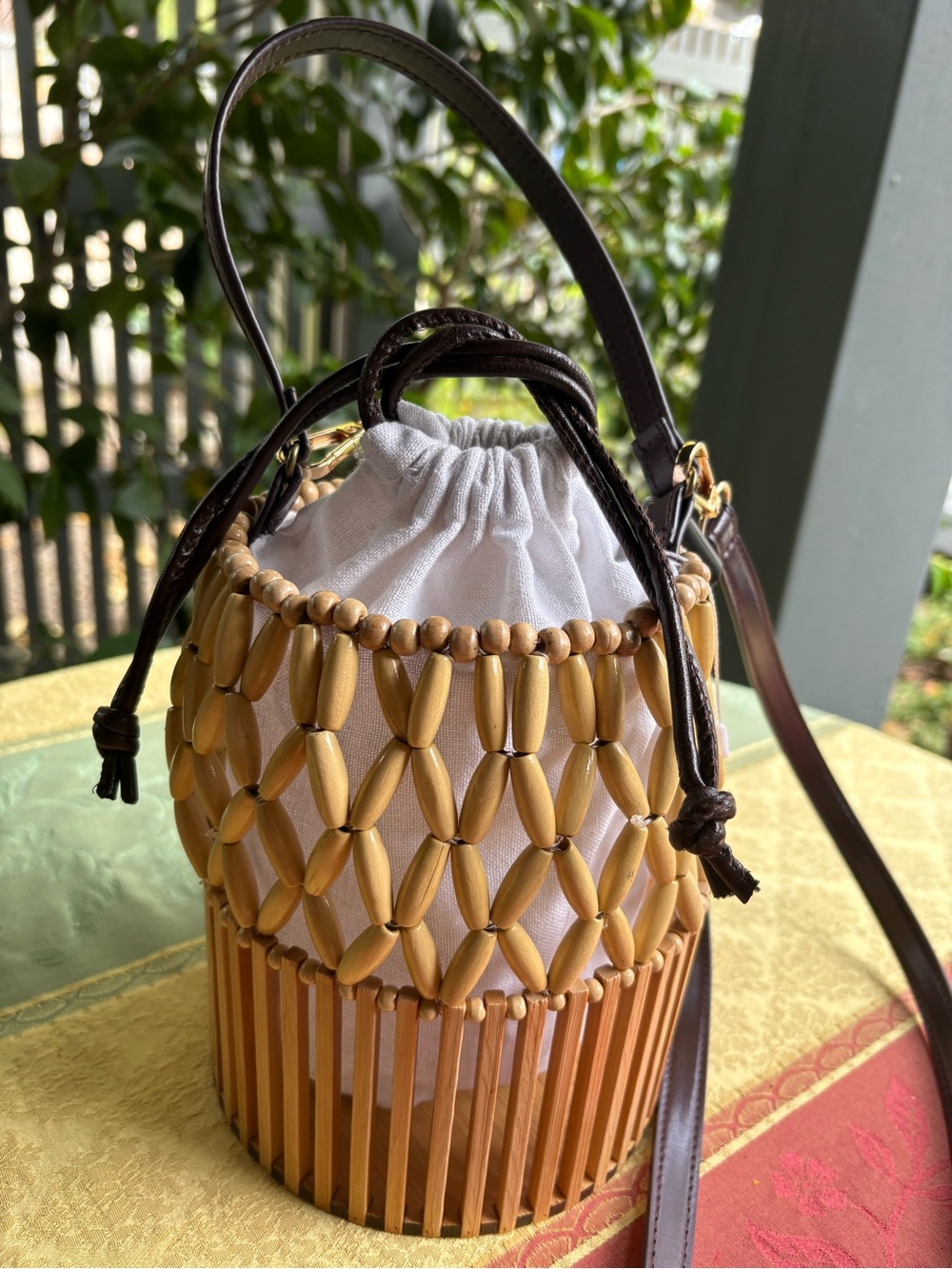 Anthropologie Melie Bianco Naomi Beaded Bucket Bag